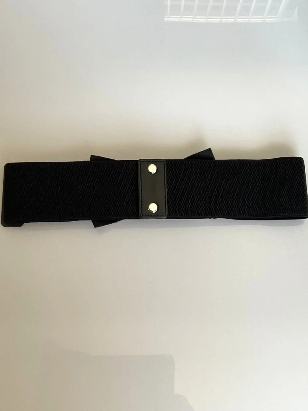 NWT Y2K Glam Multicolor Rhinestone Bow Elastic Waist Belt Black M/L Party